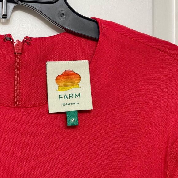FARM RIO Red Twisted jersey midi dress Size M - Picture 12 of 14